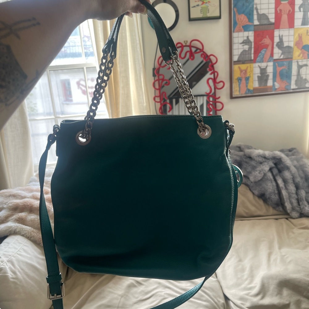 MICHAEL Michael Kors Green Shoulder Bag Structured Design